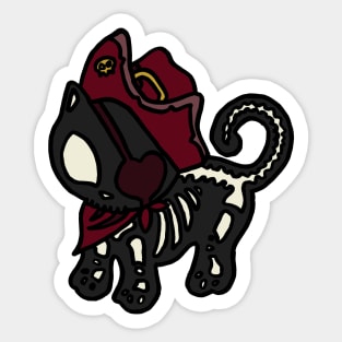 Pirate Bone Kitty Sticker